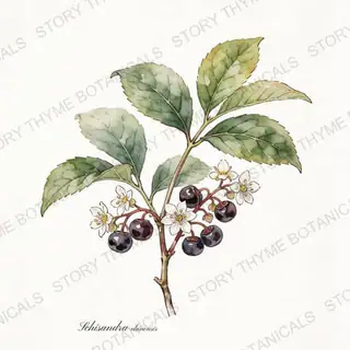 Schisandra — vintage botanical The Plant Library print on a white background