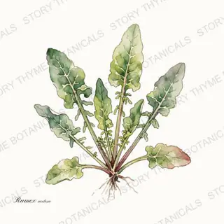 Sorrel — vintage botanical The Plant Library print on a white background