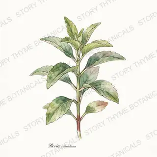 Stevia — vintage botanical The Plant Library print on a white background