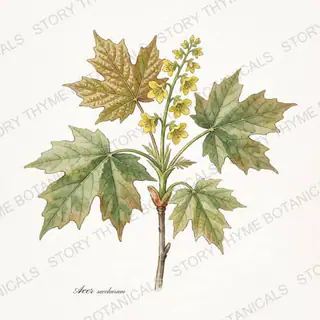 Sugar Maple — vintage botanical The Plant Library print on a white background
