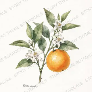 Sweet Orange — vintage botanical The Plant Library print on a white background