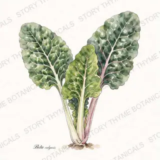 Swiss Chard — vintage botanical The Plant Library print on a white background
