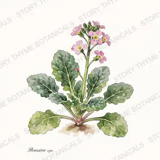 Tatsoi — vintage botanical The Plant Library print on a white background