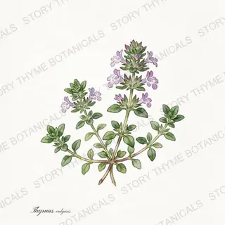 Thyme — vintage botanical The Plant Library print on a white background