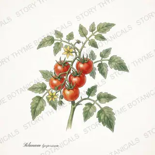 Tomato — vintage botanical The Plant Library print on a white background