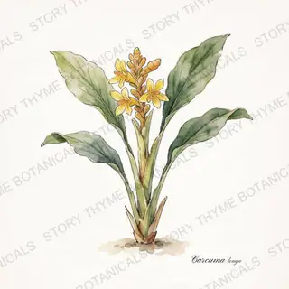 Turmeric — vintage botanical The Plant Library print on a white background