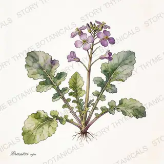 Turnip — vintage botanical The Plant Library print on a white background