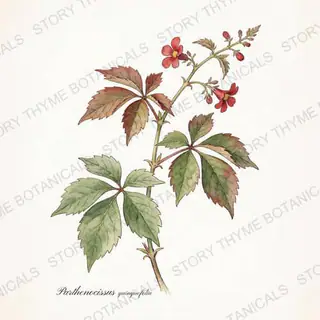 Virginia Creeper — vintage botanical The Plant Library print on a white background