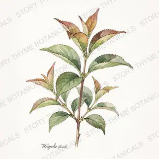 Weigela — vintage botanical The Plant Library print on a white background
