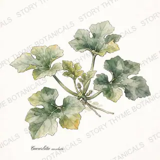 Winter Squash — vintage botanical The Plant Library print on a white background