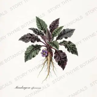 Mandrake — vintage botanical Poisonous Plants print on a white background