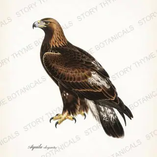 Golden Eagle — vintage botanical Birds of Prey print on a white background