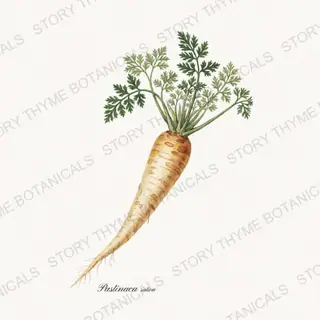 Parsnip — vintage botanical Roots & Alliums print on a white background