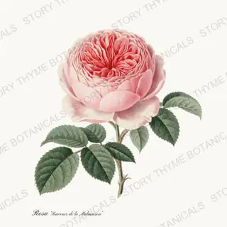 Souvenir de la Malmaison — vintage botanical Heirloom Roses print on a white background