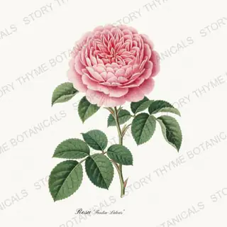 Fantin Latour — vintage botanical Heirloom Roses print on a white background