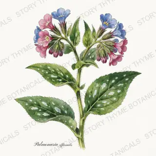 Lungwort — vintage botanical Shade Garden print on a white background