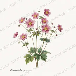 Japanese Anemone — vintage botanical Shade Garden print on a white background