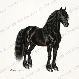 Friesian — vintage botanical The Stable print on a white background