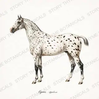 Appaloosa — vintage botanical The Stable print on a white background