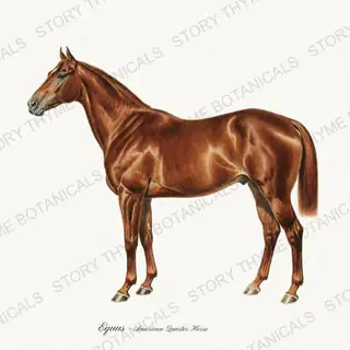 Quarter Horse — vintage botanical The Stable print on a white background