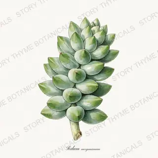 Burros Tail — vintage botanical Succulents Vol. 2 print on a white background