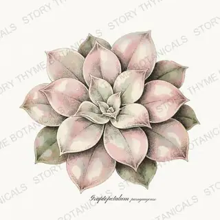 Ghost Plant — vintage botanical Succulents Vol. 2 print on a white background