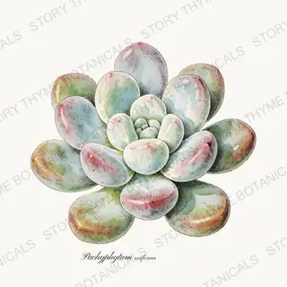 Moonstones — vintage botanical Succulents Vol. 2 print on a white background