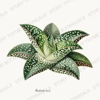 Gasteria — vintage botanical Succulents Vol. 2 print on a white background