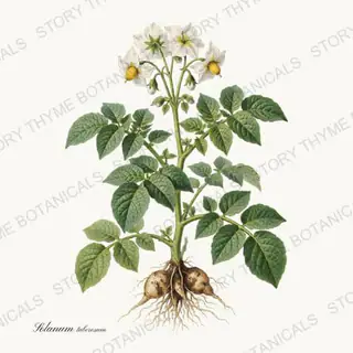 Potato Plant — vintage botanical Vegetables Vol. 2 - In the Garden print on a white background