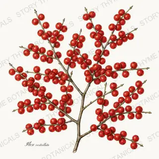 Winterberry — vintage botanical Christmas Botanicals print on a white background